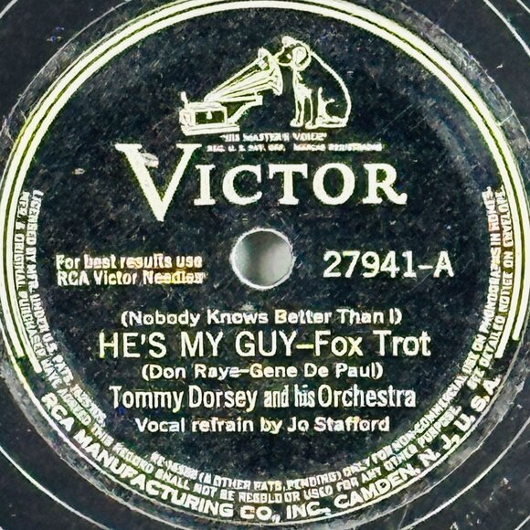 Tommy Dorsey & His Orchestra He's My Guy - Victor Record 27941 Fox Trot 78 RPM - Picture 2 of 4